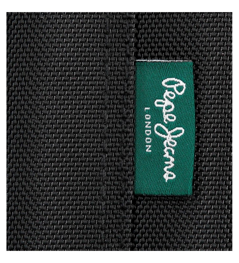 Bolsa de ombro pequena Sander da Pepe Jeans com bolso frontal, preta.