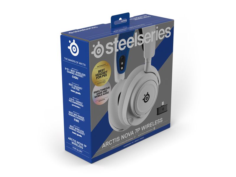 Steel Series Headset Arctis Nova 7P Blau/Weiss Wireless Gaming-Headset