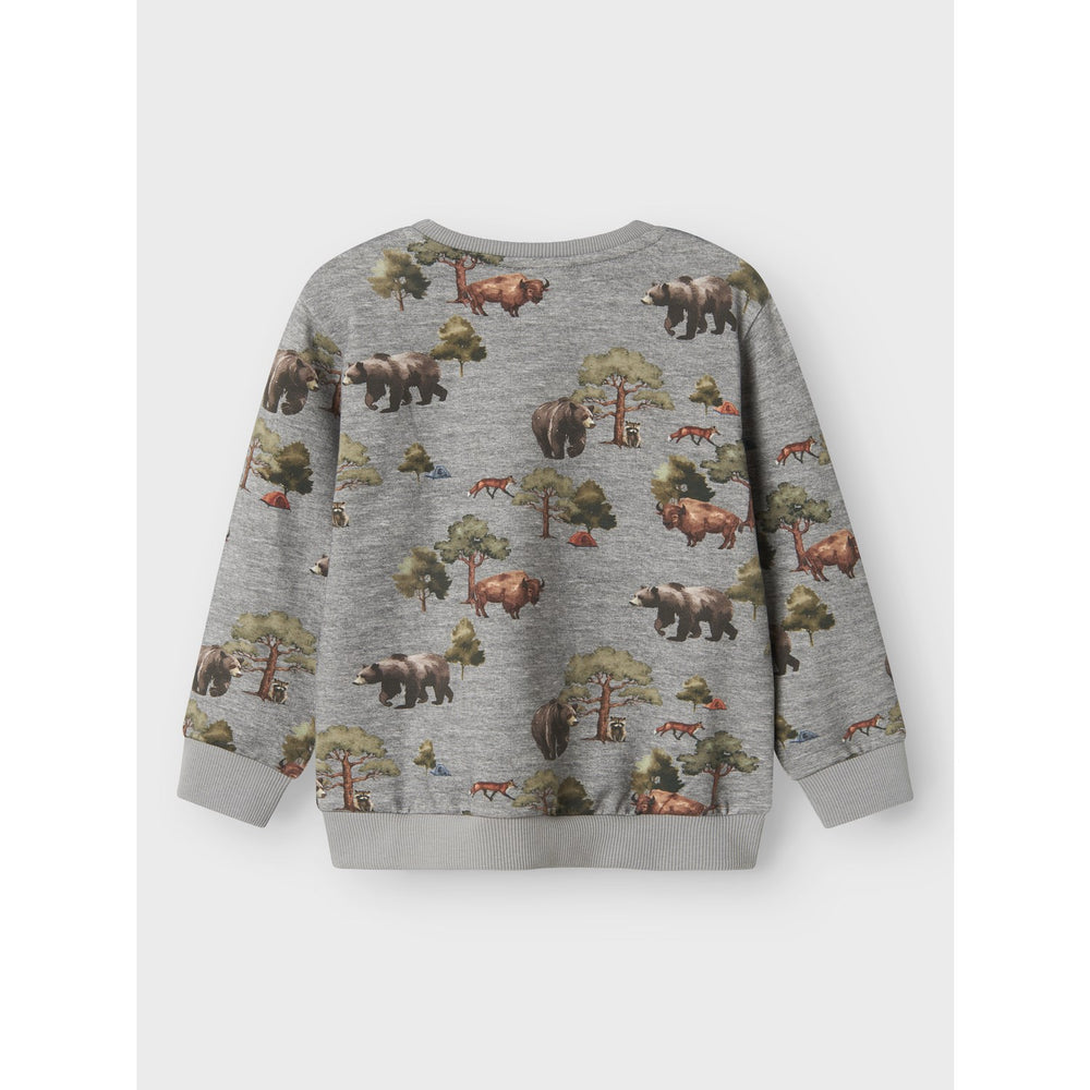Køb Name It Grey Melange Nmmolin Ls Nreg Sweat Bru Box