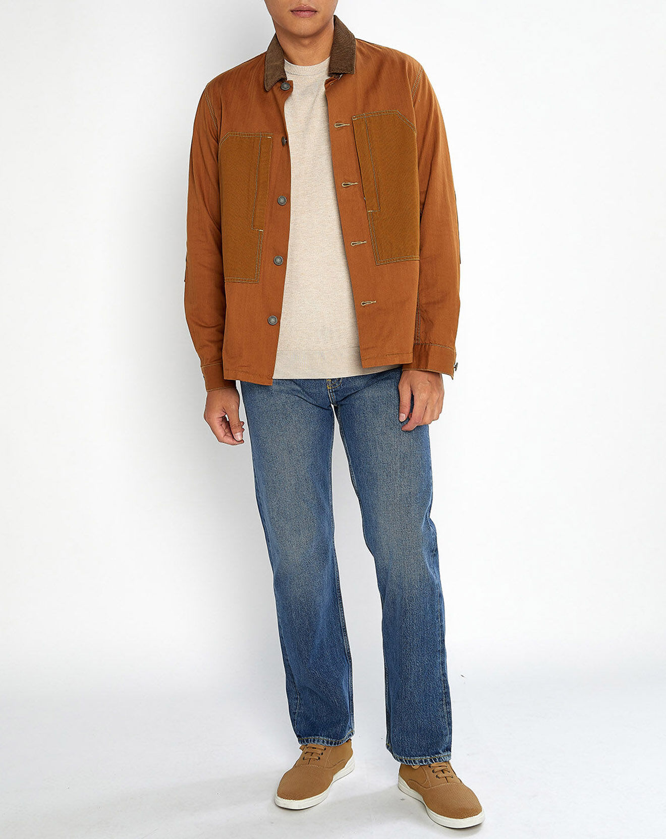 Scotch & Soda Blouson Trucker Empiecement camel