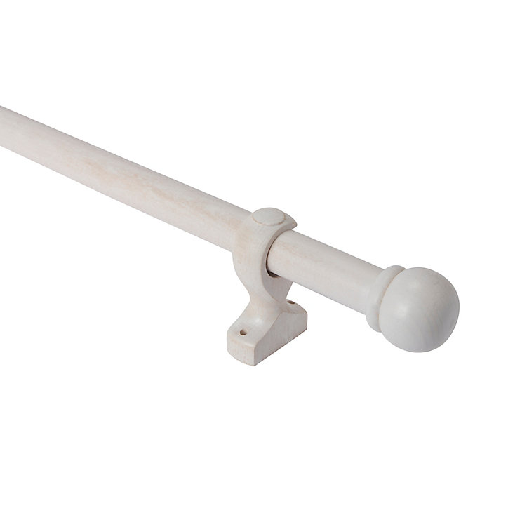 Kit de tringle à rideau embout boule GoodHome 150 cm, Ø28mm blanc