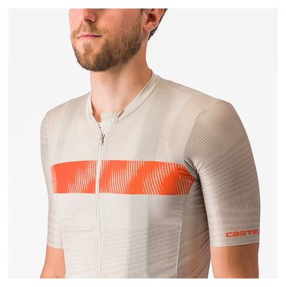 Maillot Manches Courtes Castelli Unlimited Endurance Beige/Orange