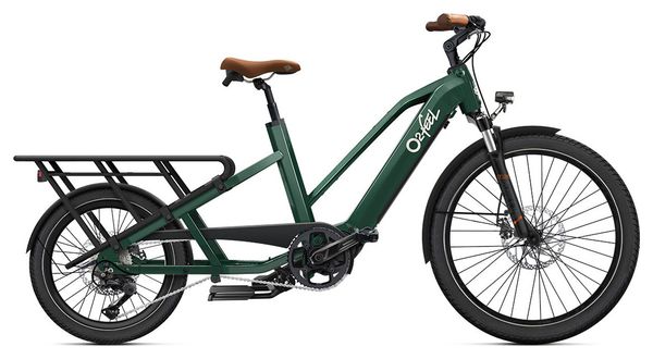 Vélo Cargo Longtail Électrique O2 Feel Equo Cargo Power 4.2 Shimano Deore 10V 720 Wh 20/26'' Vert Émeraude  Pack Family