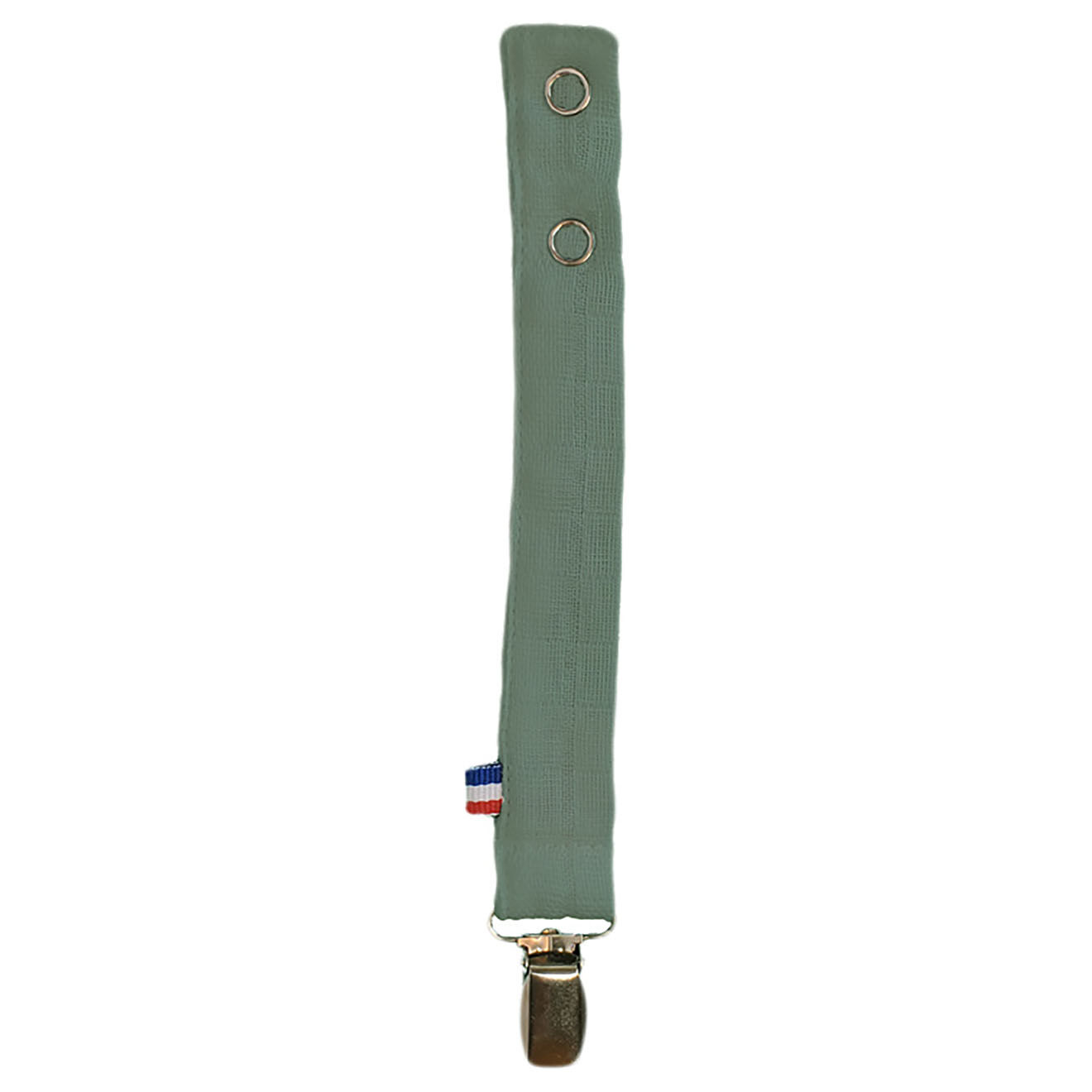 Papate Attache Tétine en Coton Bio Teddy verte - 17x2 cm