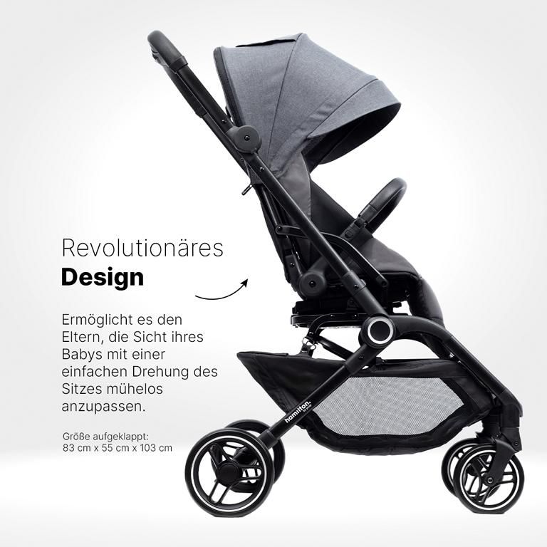 Hamilton by Yoop T1 Kinderwagen – Premium Buggy mit MagicFold™ 360Grad drehbar