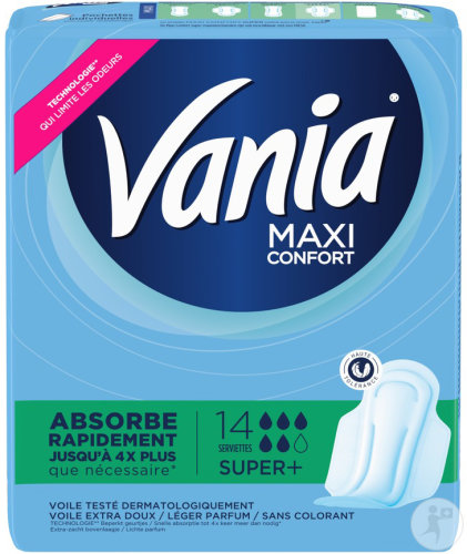 Vania Maxi Confort Serviettes Périodiques Super Plus Sachet 14 Pièces