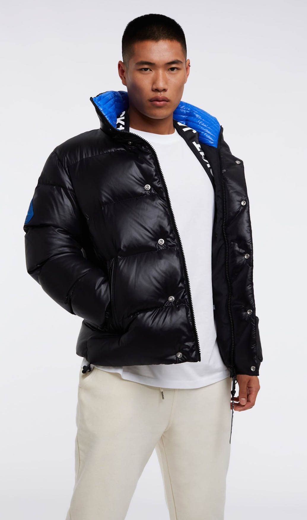 EZ Puffer Jacket Herre Black/Glacial Blue