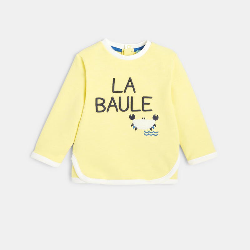 Sweat molleton La Baule jaune bébé garçon Jaune