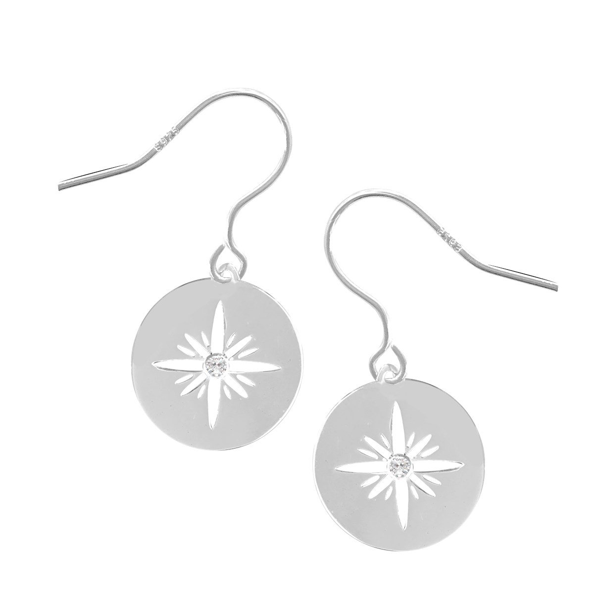 Boucles d'oreilles argent 925 et oxyde