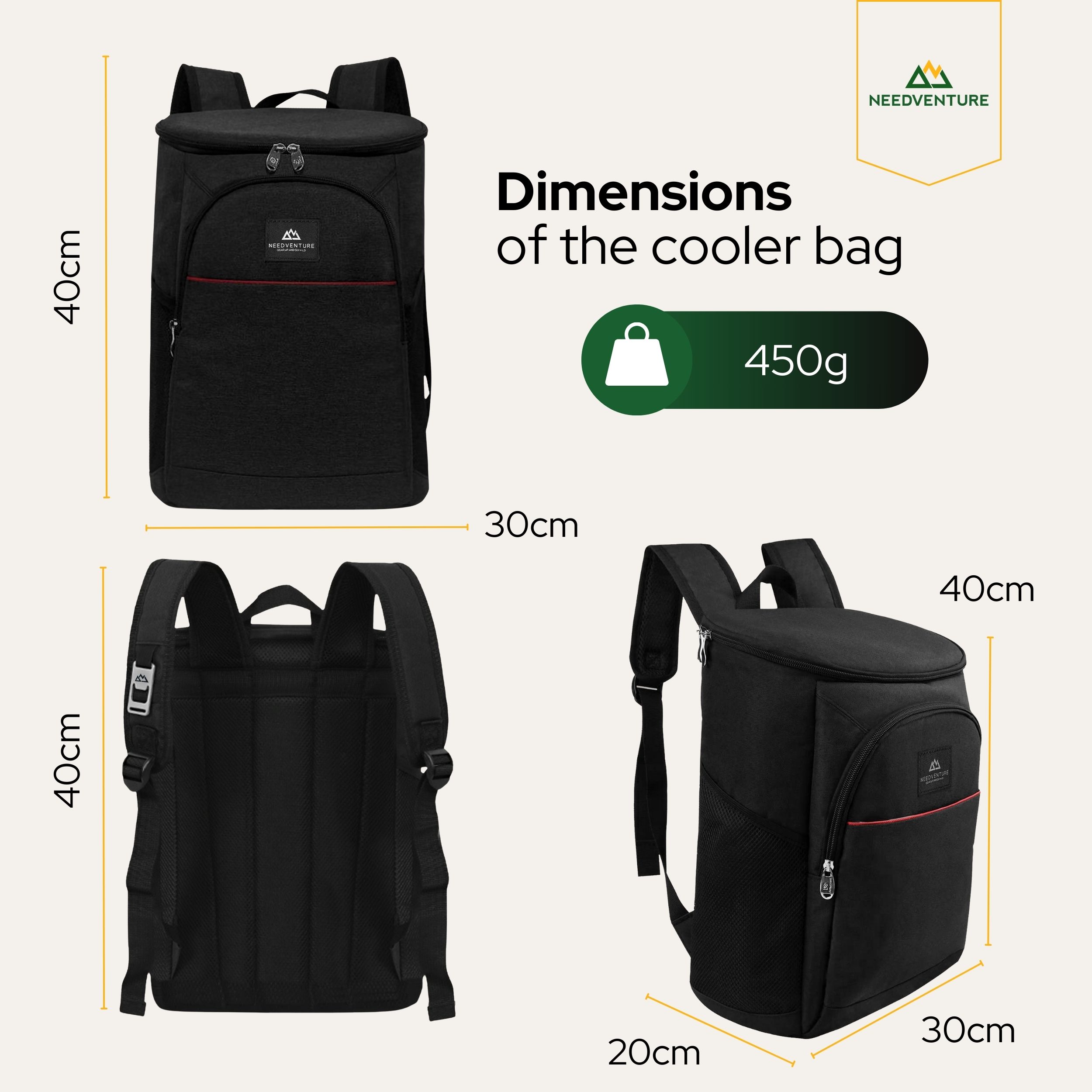 Needventure 20 Liter Black koelrugzak