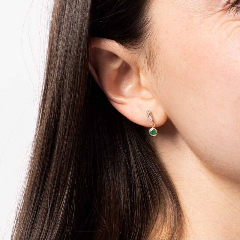 Boucles d'oreilles Or jaune  et pierres