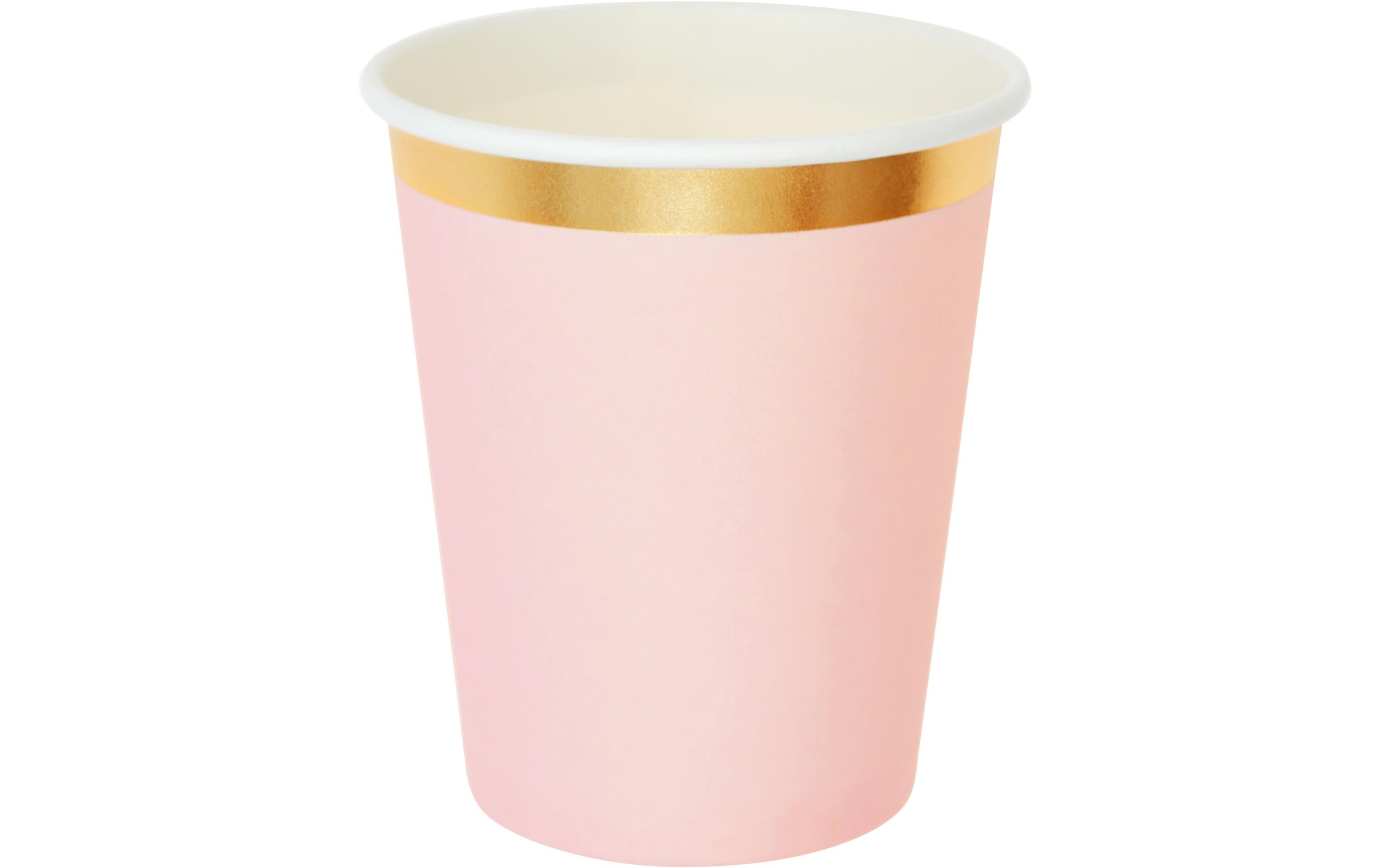 Einwegbecher 250 ml 1 Stück, Gold/RosaPappbecher mit Hot Foil Veredelung