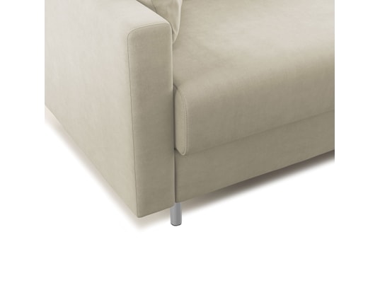 DIVANI.STORE - Canapé lit megan en microfibre creme 3 places maxi