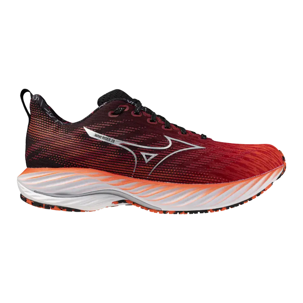 Mizuno Wave Rider Hardloopschoenen Rood/Zilver/Zwart Heren