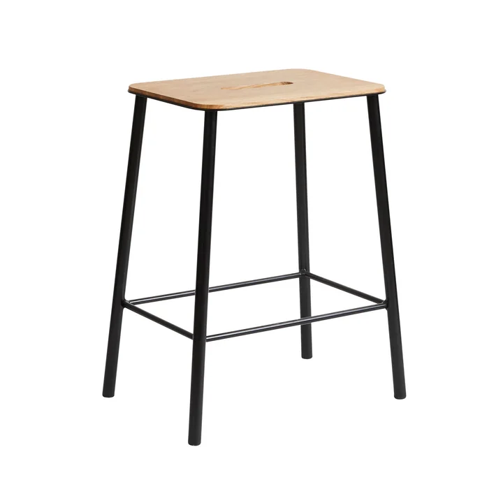 Frama - Adam Hocker, H 50 cm, Eiche geölt / schwarz