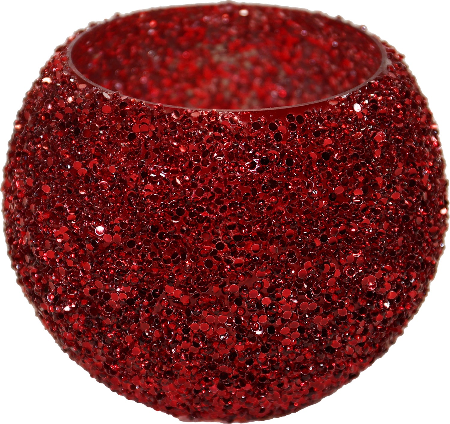 Mega Collections waxinelichthouder Strass rood D 16 H 12 cm
