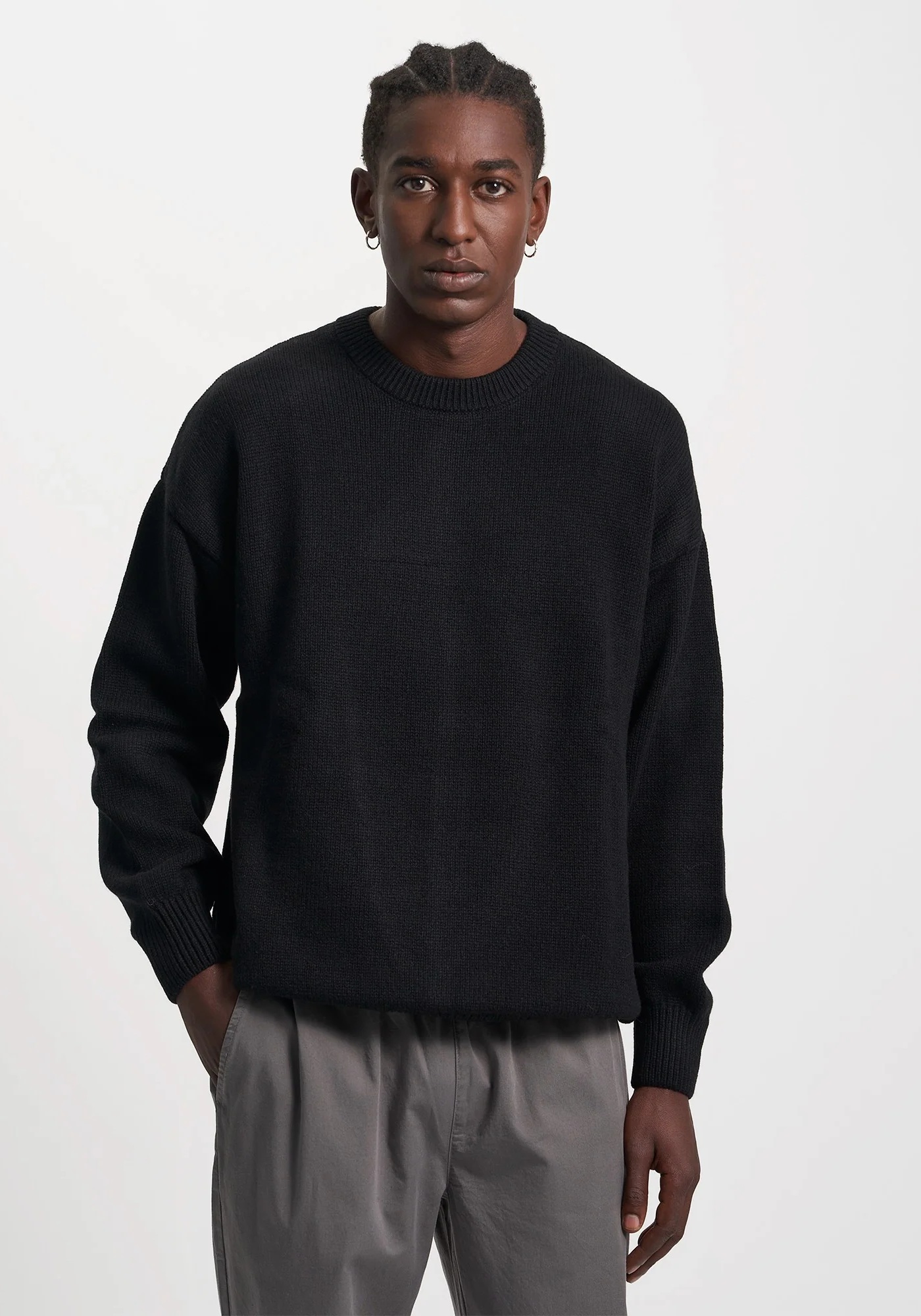 Colorful Standard Oversized Merino-Wollpullover Deep Black