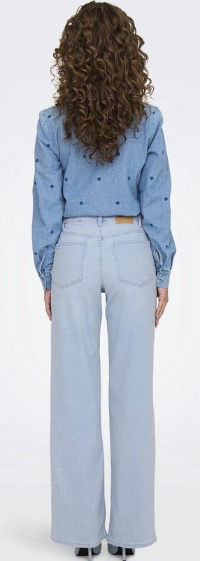Only - Wide Leg Jeans - Licht Blauw - Denim - High Waist