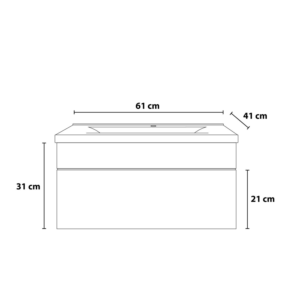 Home Deluxe - Badkamermeubelset - WANGEROOGE wit - Klein - incl. wastafel en complete accessoires - Wastafelmaat: ca. 60 cm | Badkamermeubel wastafelmeubel badkamermeubelset