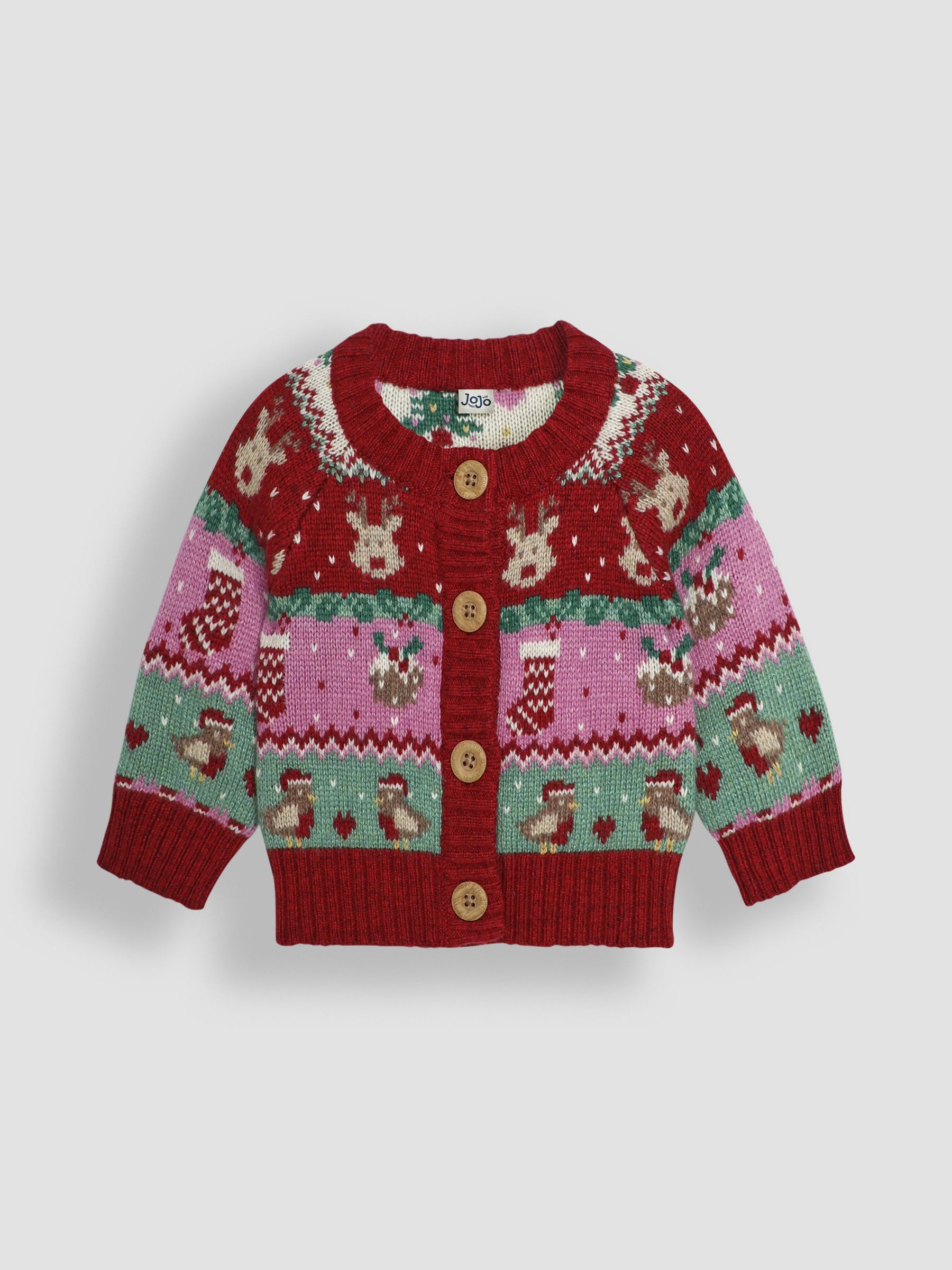 JoJo Maman Bébé vest met feestelijk Friends Fairisle-patroon