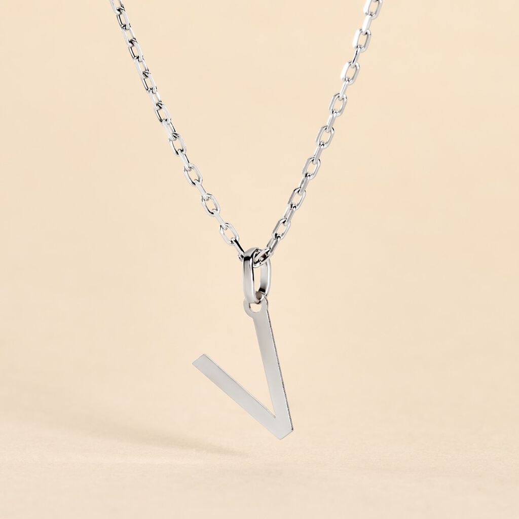 Pendentif Ionia Lettre Or Blanc