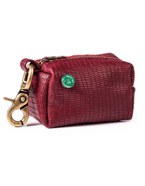 Dwam Poepzakjes Houder Bonnie - Hondenpoepzakjes - 8x17 cm Bordeaux