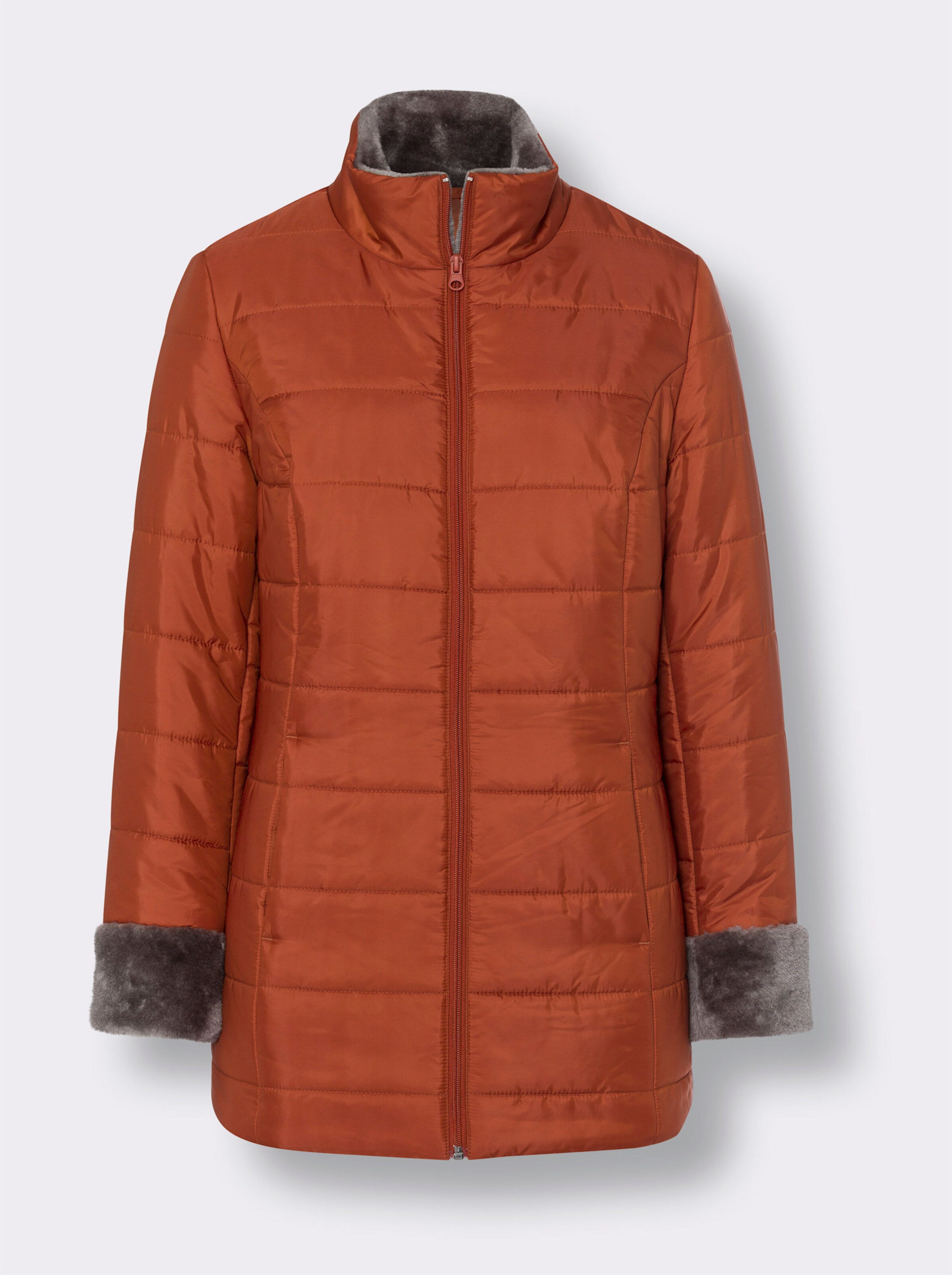Steppjacke mit Pelz-Imitat