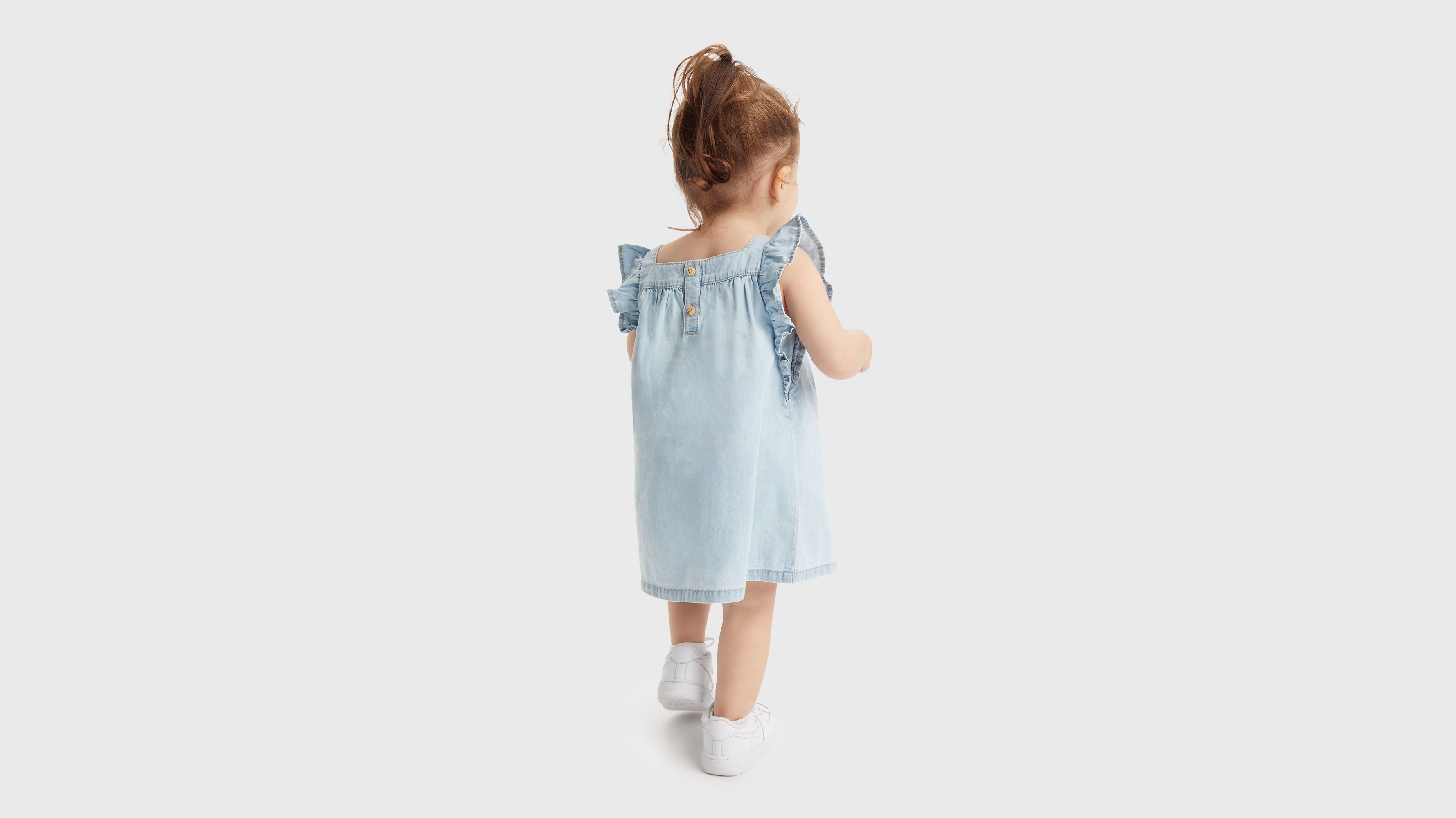 Bébé robe denim manche flottante - After Glow - Bleu