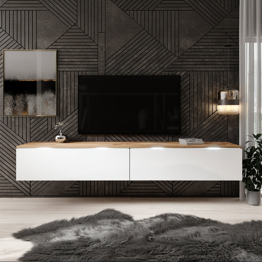 Dixon - TV-Meubel - Eiken/wit - 180 cm