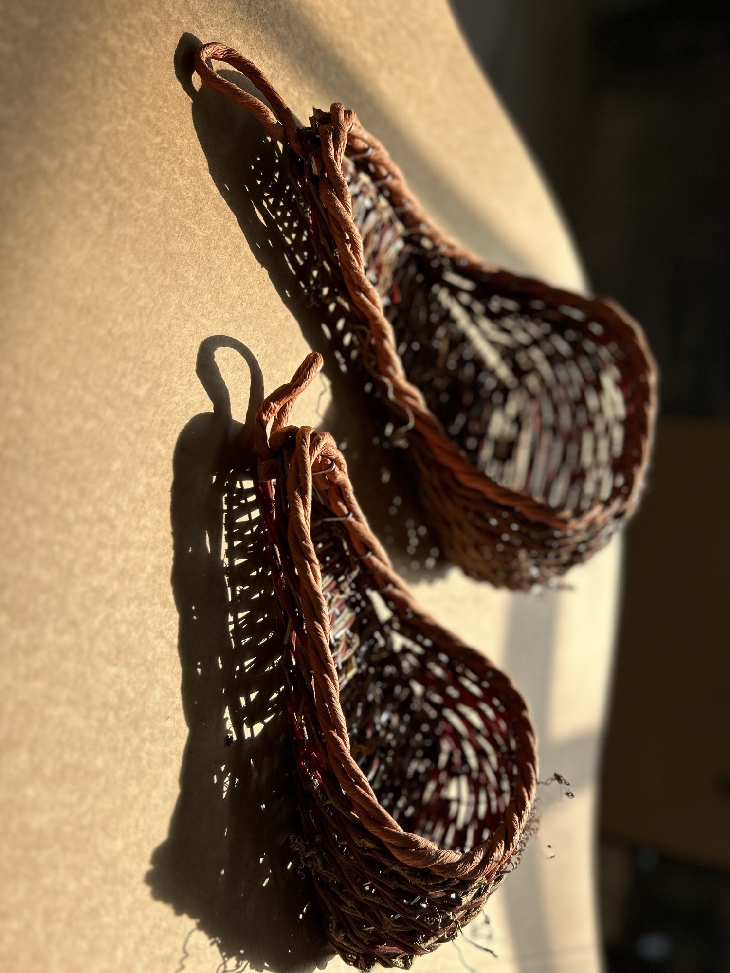 Hängekorb aus Wein S, natur, H 36 cm, B 19 cm, L 10 cm von fischer's lagerhaus