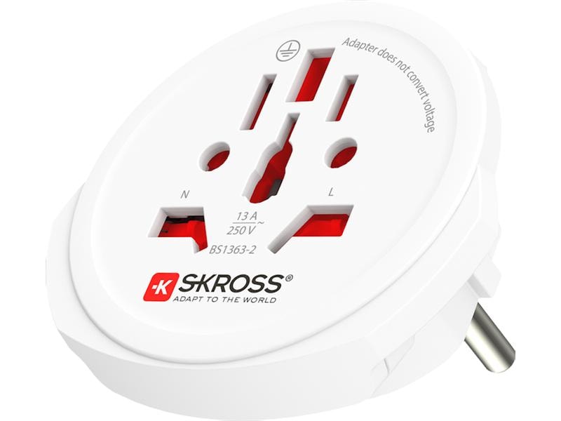 SKROSS Reiseadapter Combo World India Kompakter 2in1 Länderreiseadapter