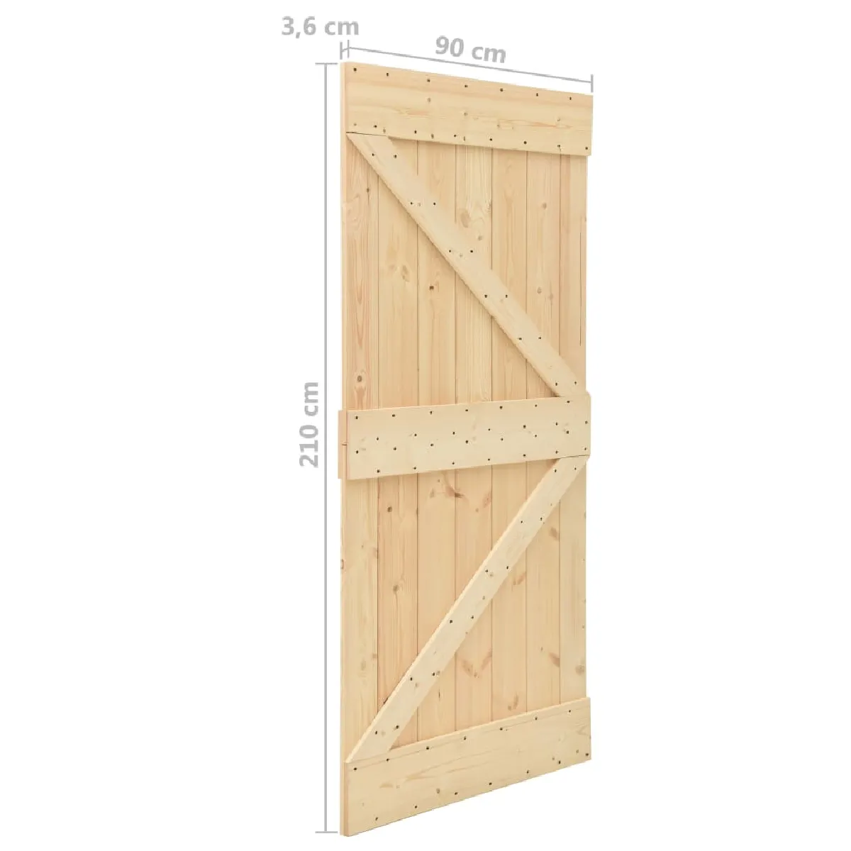 vidaXL Porte coulissante pin massif 90x210 cm