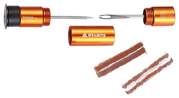 Kit de Réparation Tubeless Granite Design Stash Outils   4 Mèches Orange