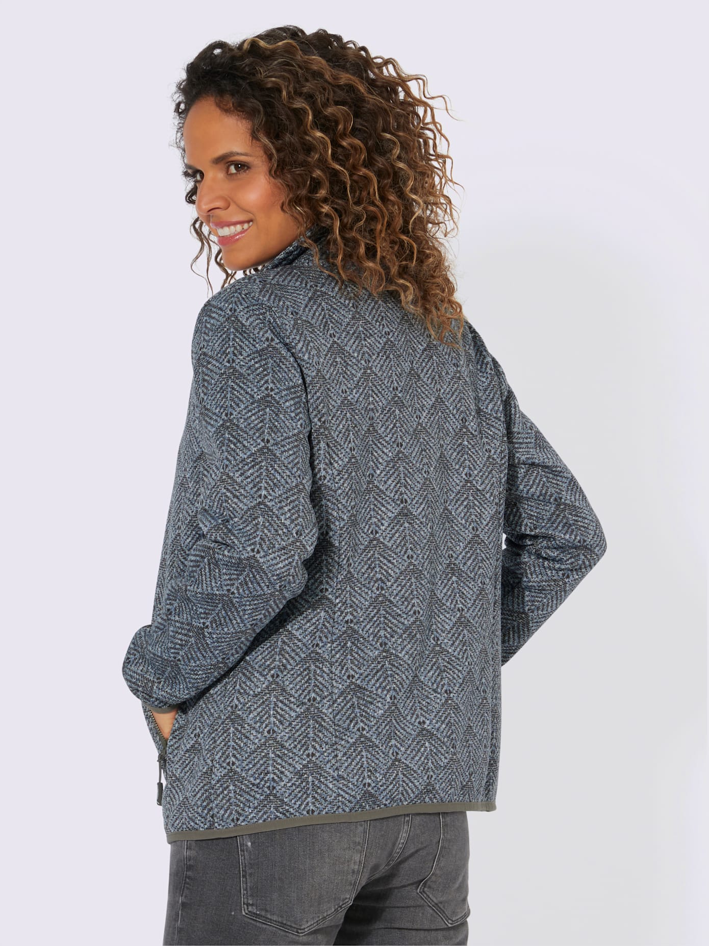 Veste polaire polaire tricotée à l'intérieur légèrement gratté