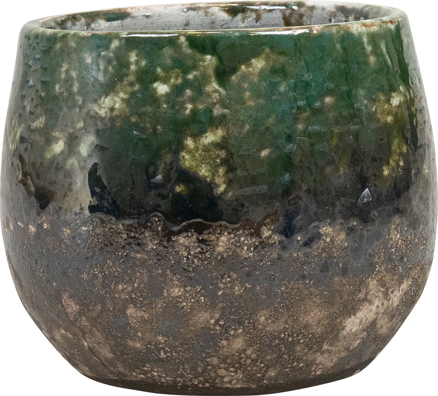 TS bloempot Lindy groen / zwart D 19 H 16 cm