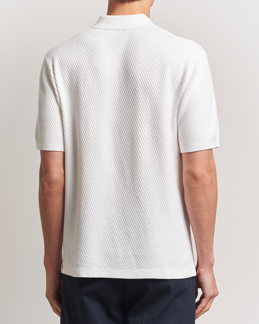 Tiger of Sweden Reid Structured Knitted Polo Pure White