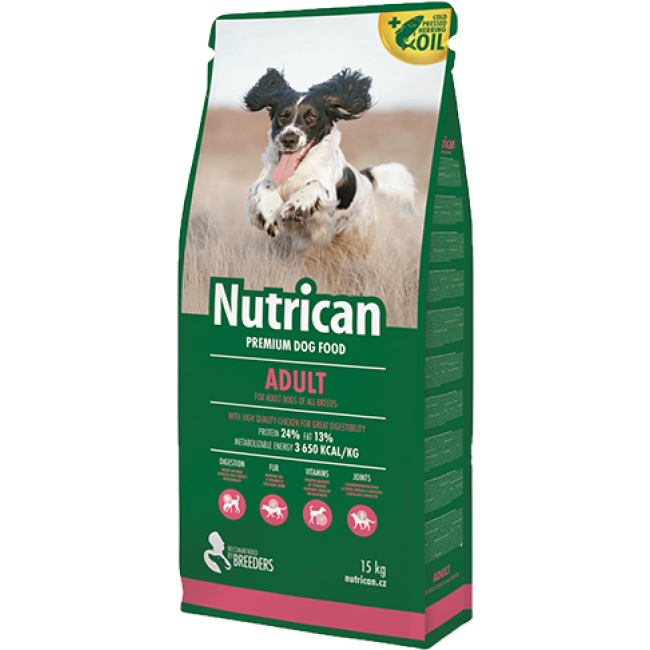 Croquettes Nutrican Adult pour chien adulte de petite et moyenne race au poulet
