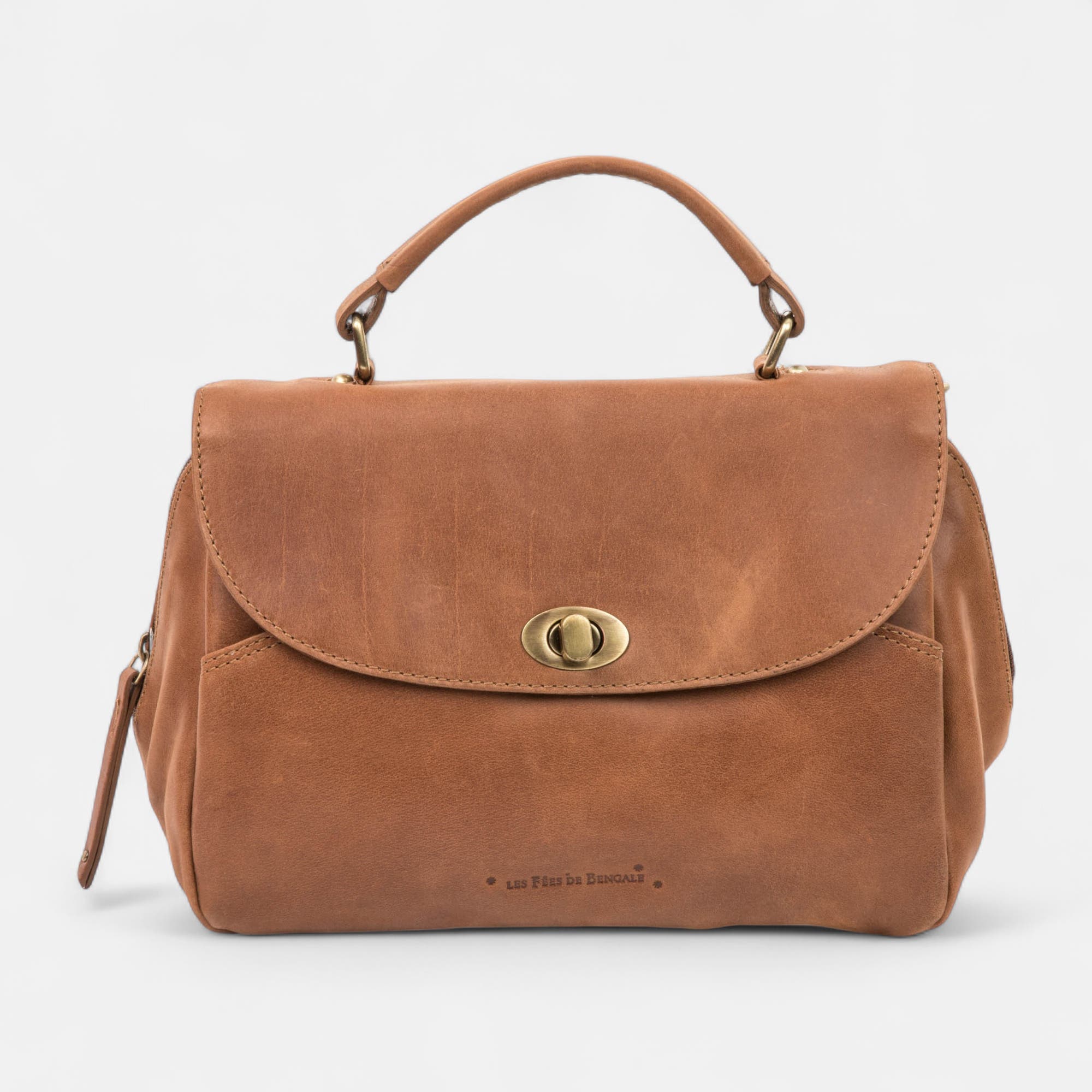 Sac bandoulière en cuir cognac