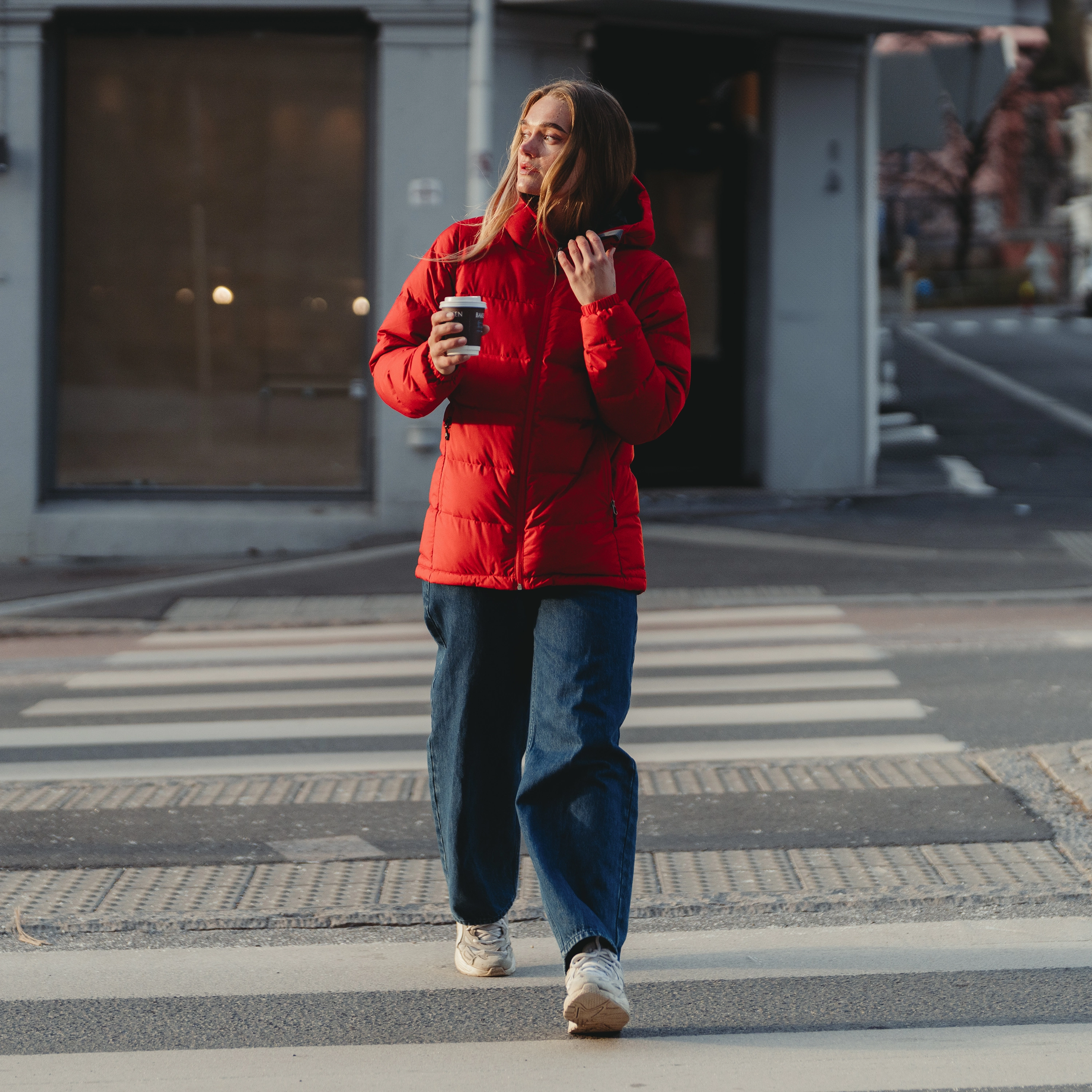 Warm Down Jacket Women Dark Brick