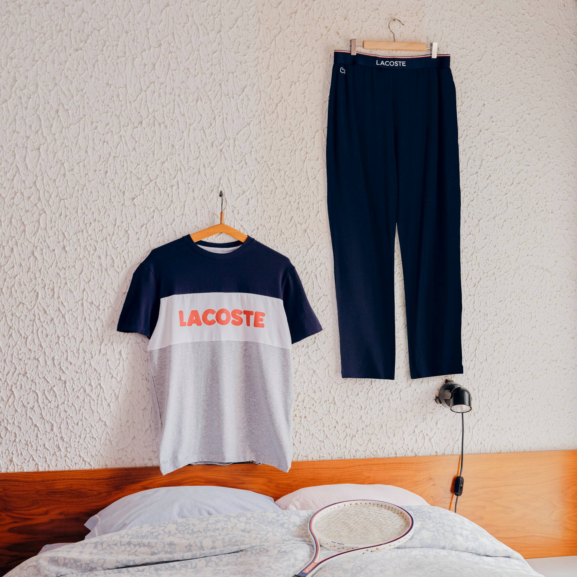 Ensemble de pyjama pantalon en coton stretch color-block Pyjamas - Gris - Lacoste - Homme