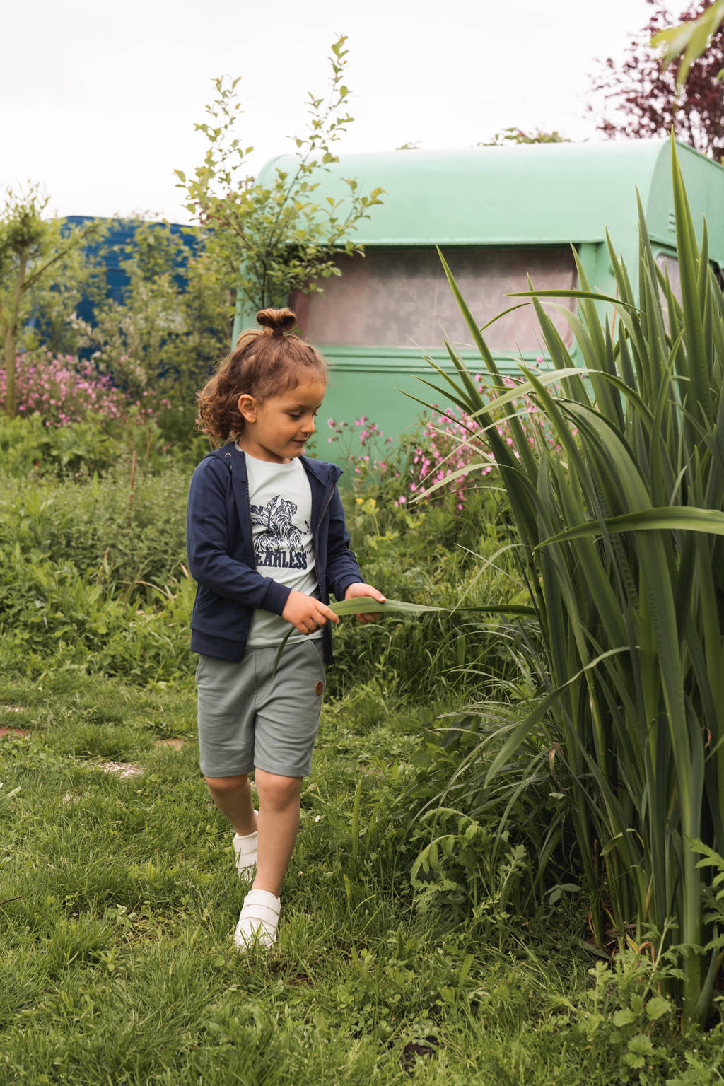 Koko Noko sweatshort - set van 2 - mosgroen/lichtgroen