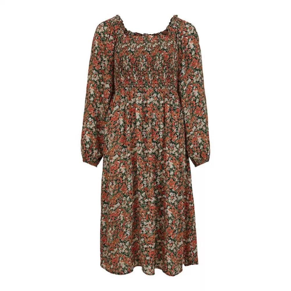 Vila Robe Noire À Fleurs Femme Vila Vikulas