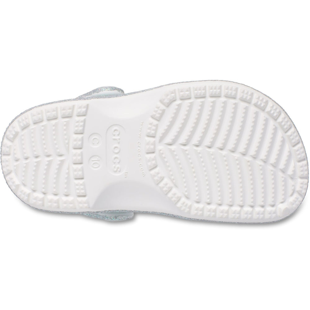 Køb Crocs White Classic Iridescent Glitter Gloc