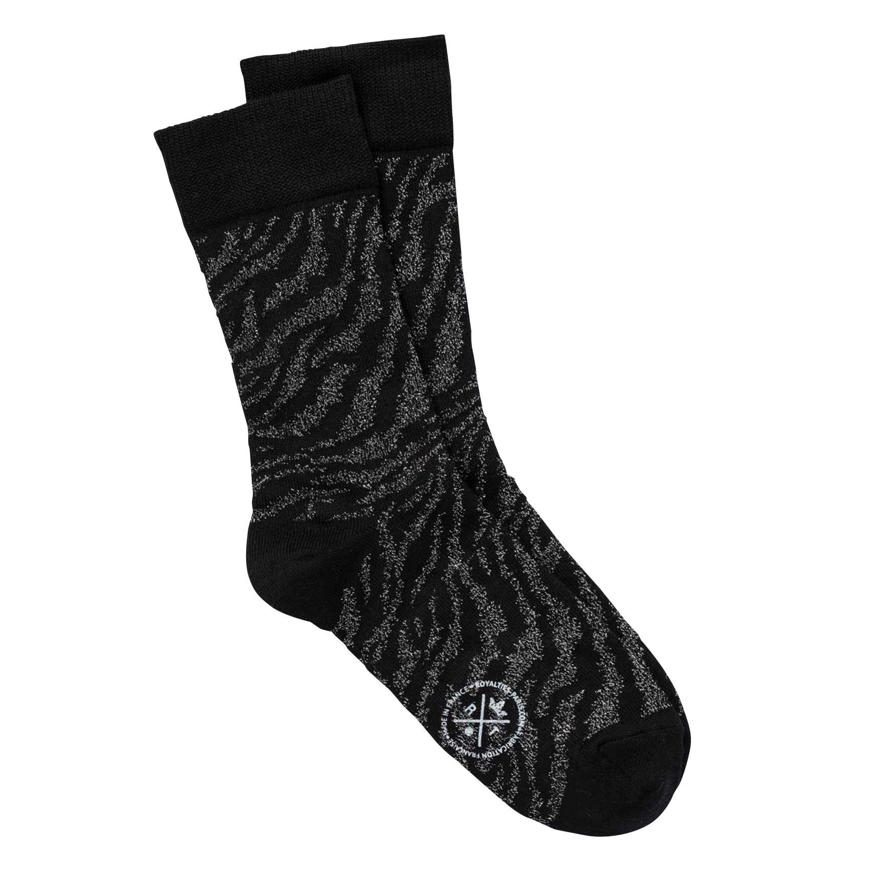 AMELIA - Chaussettes à motif en coton mélangé | Noir