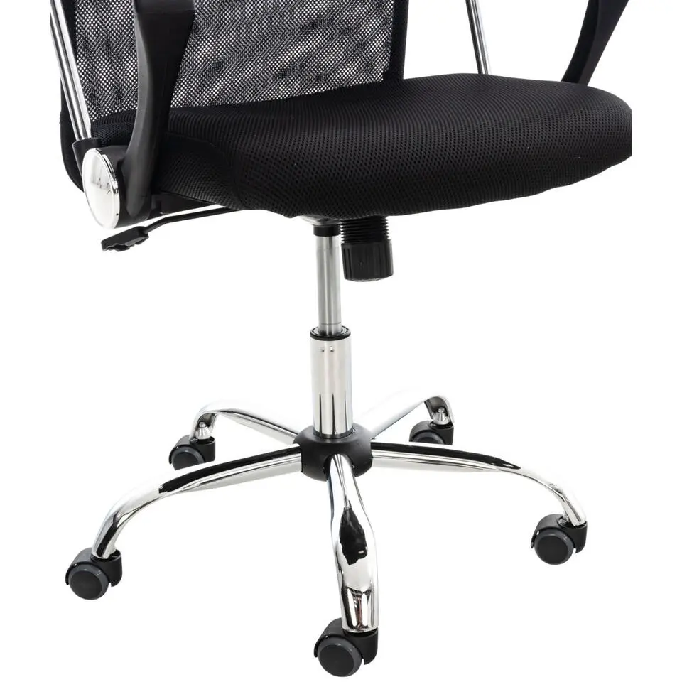 CLP Bureaustoel Washington chroom Frame - Kunstleer - zwart