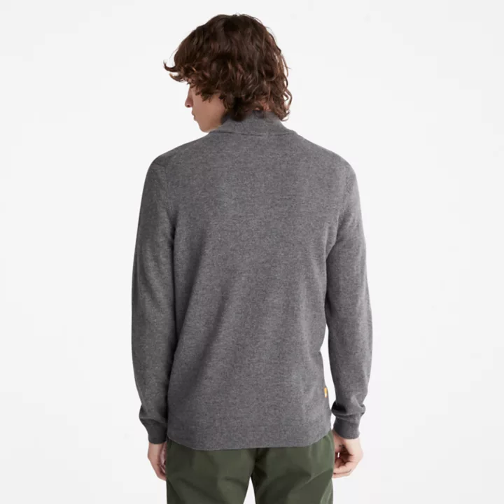 Pull à col zippé Cohas Brook pour homme en gris foncé