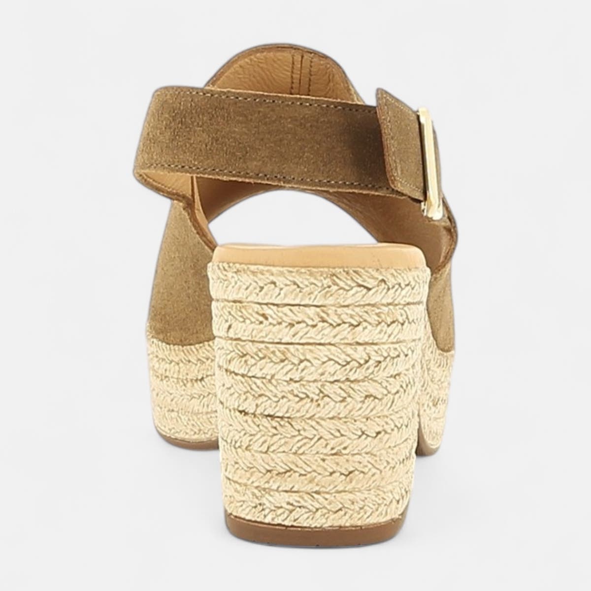 Sandales à talon Femme en cuir marron