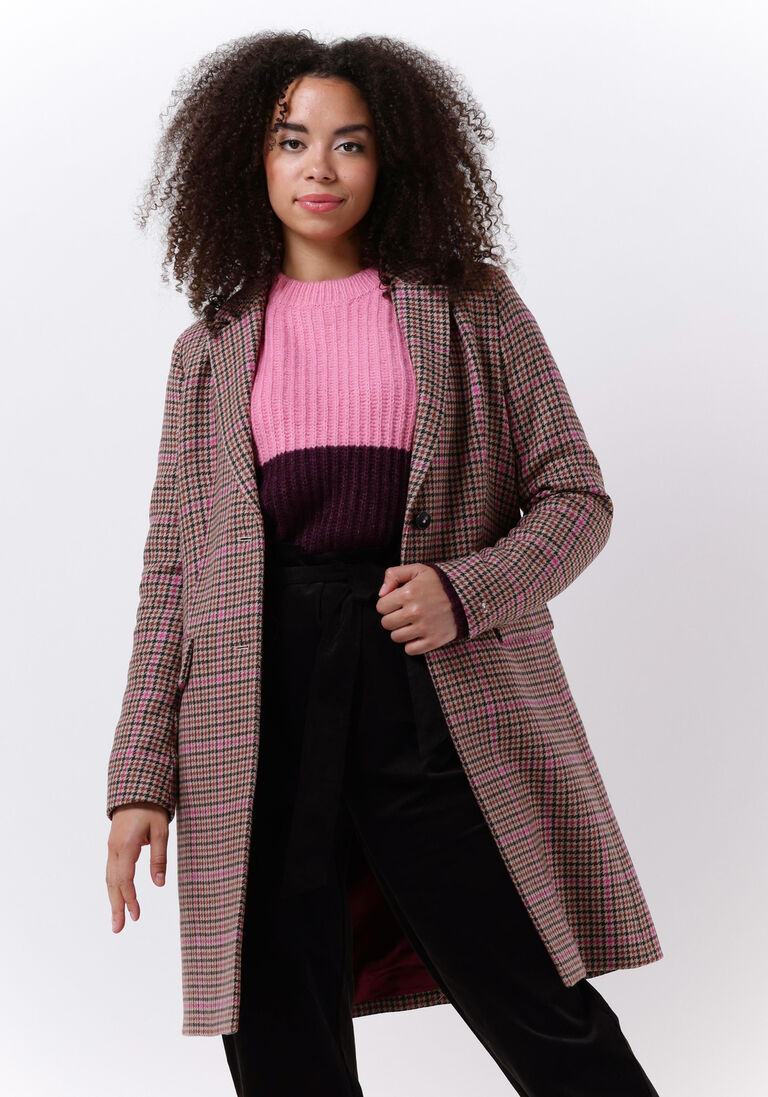 TOMMY HILFIGER bruine tommy hilfiger mantel wool blend check classic coat