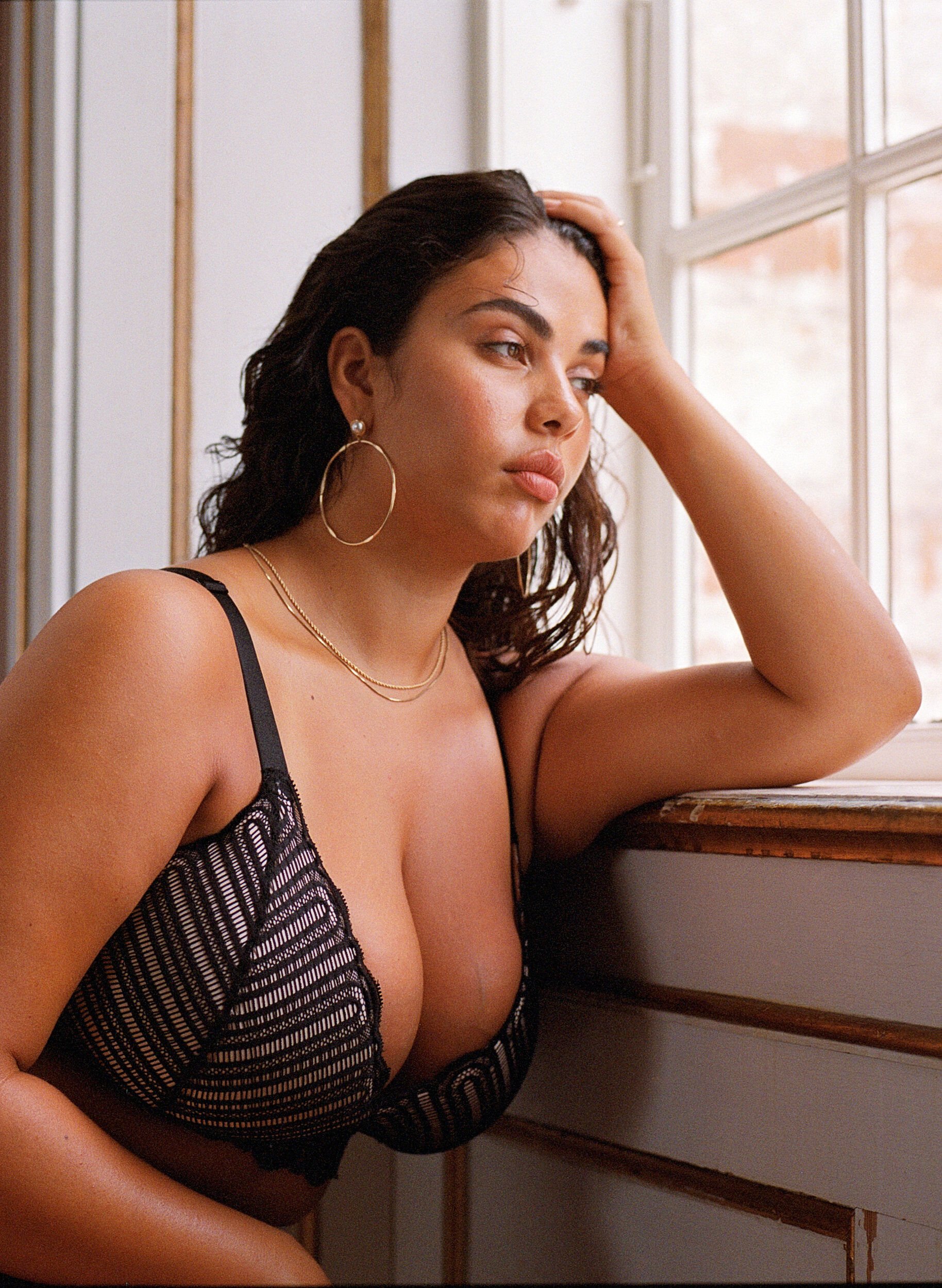 Bralette bh med blonder og blød vattering