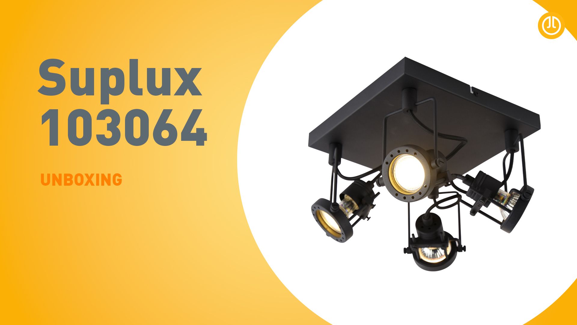 Industriële spot zwart 4-lichts - Suplux